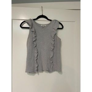 Madewell Ruffled Sweater Tank Grey